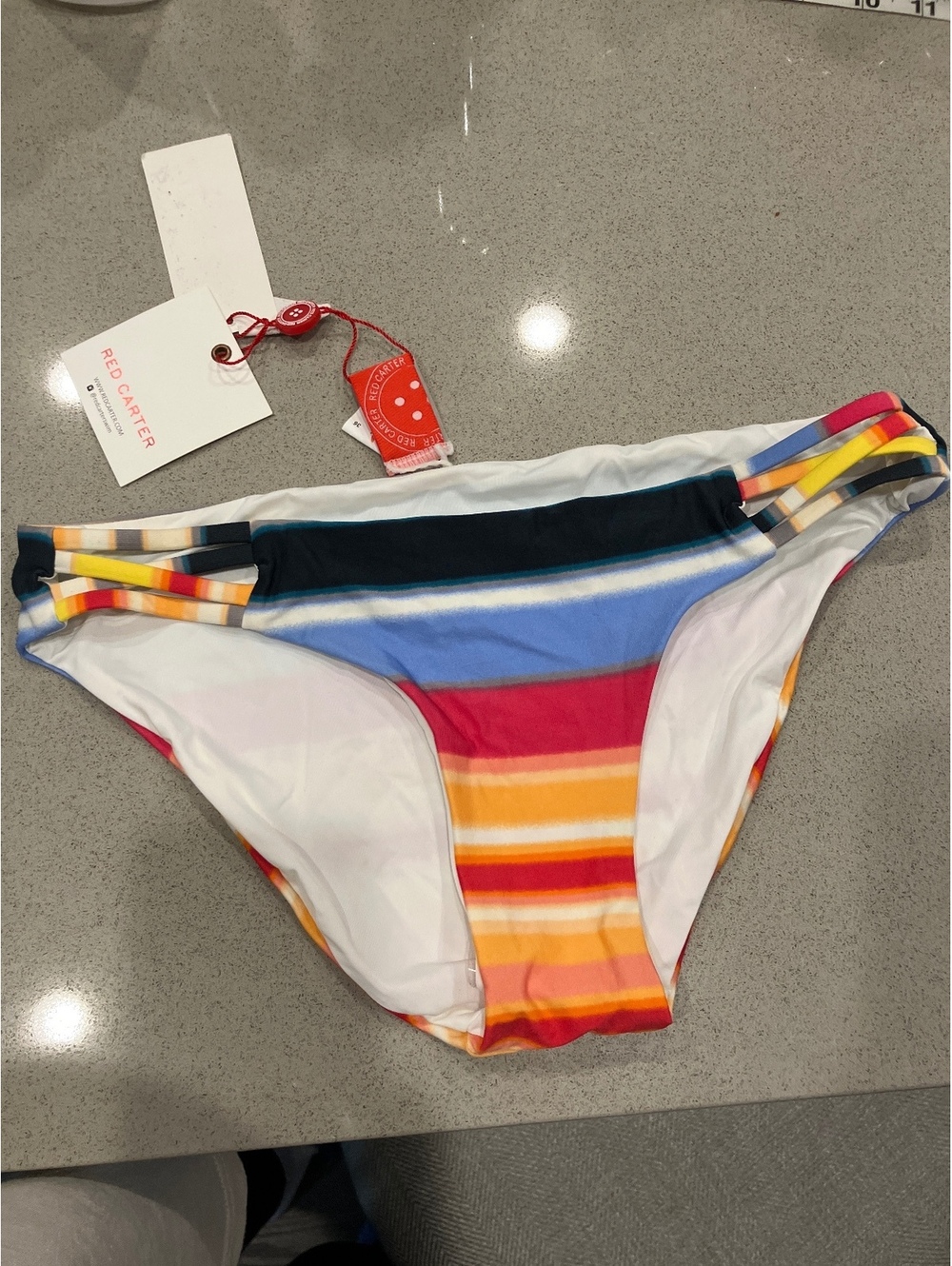 NWT Red Carter Women's Striped Bikini Bottom XS